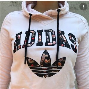 Adidas Trefoil floral pink hoodie